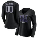 ファナティクス レディース Tシャツ トップス Colorado Rockies Fanatics Branded Women's Personalized Hometown Legend Long Sleeve VNeck TShirt Black