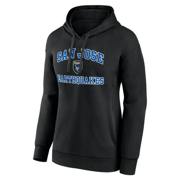 ファナティクス レディース パーカー・スウェットシャツ アウター San Jose Earthquakes Fanatics Branded Women's Heart and Soul Pullover Hoodie Black