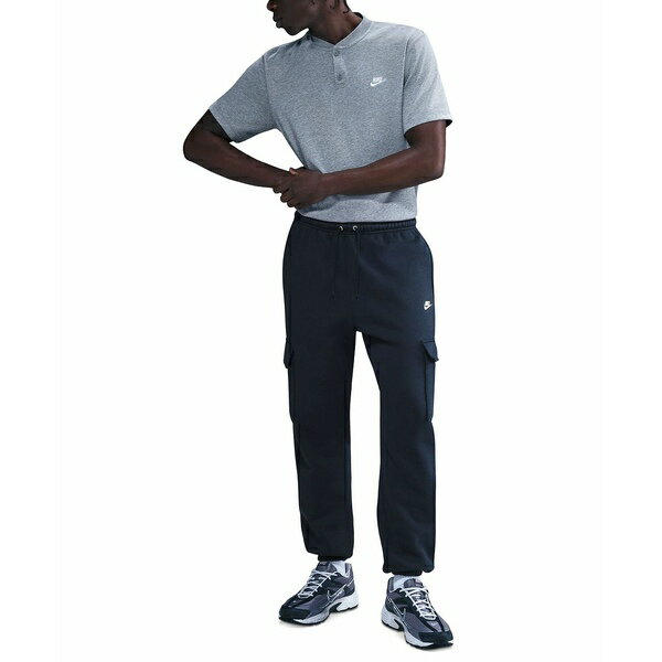 ナイキ メンズ カジュアルパンツ ボトムス Men's Club Fleece Cargo Pants Obsidian/Obsidian/White