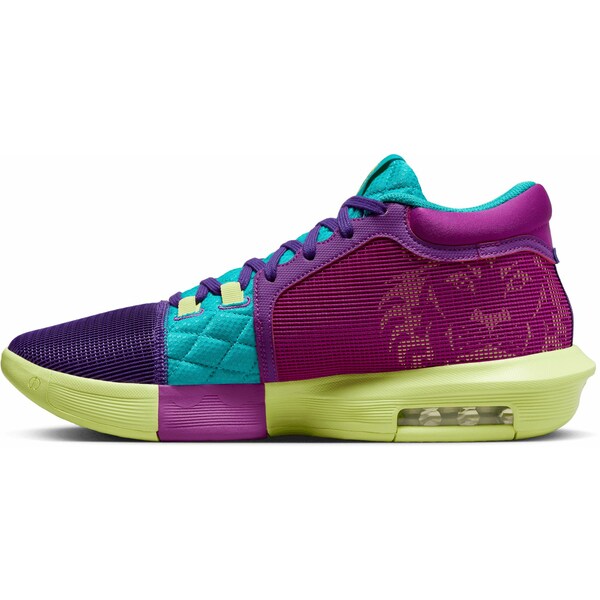 ナイキ レディース バスケットボール スポーツ Nike LeBron Witness 8 Basketball Shoes Fld Prpl/Wht/Dsty Cactus 3