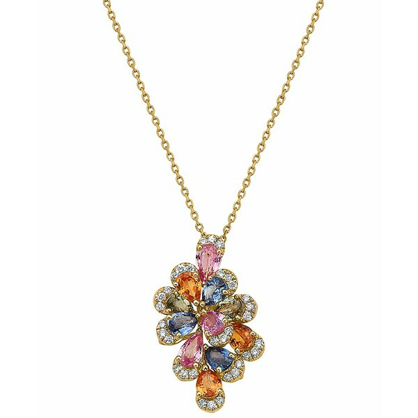 GtB[ RNV fB[X lbNXE`[J[Ey_ggbv ANZT[ EFFY&reg; Multi-Sapphire (2-1/6 ct. t.w.) & Diamond (1/6 ct. t.w.) Flower 16