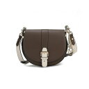 MKFRNV fB[X V_[obO obO Ayla Snake-Embossed Color Block Women's Shoulder Bag by Mia K Brown