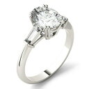 `[Y Ah Ro[h fB[X O ANZT[ Moissanite Oval Engagement Ring (2-1/2 ct. tw. Diamond Equivalent) in 14k White Gold White Gold