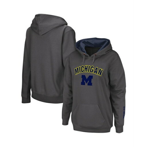 コロシアム レディース パーカー・スウェットシャツ アウター Women's Charcoal Michigan Wolverines Arch & Logo Pullover Hoodie Charcoal コロシアム レディース パーカー・スウェットシャツ アウター Women's Charcoal Michigan Wolverines Arch & Logo Pullover Hoodie Charcoal