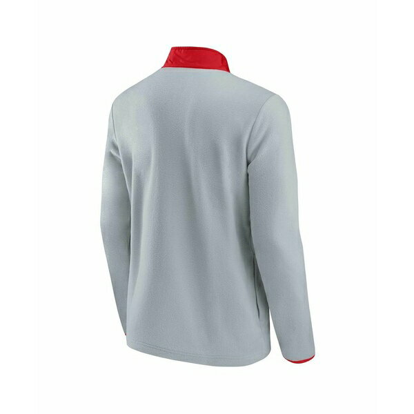 ファナティクス メンズ ジャケット＆ブルゾン アウター Men's Gray, Red Detroit Red Wings Omni Polar Fleece Quarter-Snap Jacket Gray, Red