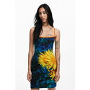 デジグアル レディース ワンピース トップス Women's Sunflower midi dress Blue