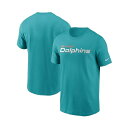 ナイキ メンズ シャツ トップス Men's Aqua Miami Dolphins Team Wordmark T-shirt Aqua