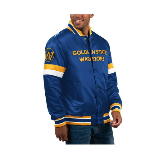 スターター メンズ ジャケット&ブルゾン アウター Men's Royal Golden State Warriors Home Game Satin Full-Snap Varsity Jacket Royal スターター メンズ ジャケット&ブルゾン アウター Men's Royal Golden State Warriors Home Game Satin Full-Snap Varsity Jacket Royal