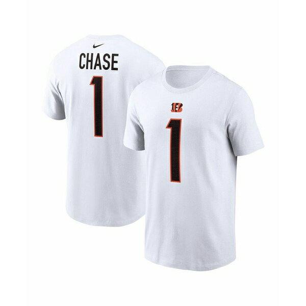 ナイキ メンズ シャツ トップス Men's Ja'Marr Chase White Cincinnati Bengals Player Name and Number T-shirt White
