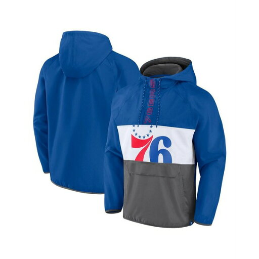 ファナティクス メンズ ジャケット&ブルゾン アウター Men's Royal, Gray Philadelphia 76ers Anorak Flagrant Foul Color-Block Raglan Hoodie Half-Zip Jacket Royal, Gray ファナティクス メンズ ジャケット&ブルゾン アウター Men's Royal, Gray Philadelphia 76ers Anorak Flagrant Foul Color-Block Raglan Hoodie Half-Zip Jacket Royal, Gray