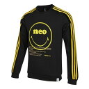 adidas アディダス メンズ スニーカー 【Men's adidas neo Smly Swt Smiling Face Printing Knit Round Neck Pullover Black HB7408】 サイズ US_M_XXL