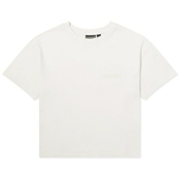 ナパピリ レディース シャツ トップス Napapijri Patch Logo Cropped T-Shirt White