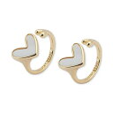 ラッキーブランド レディース リング アクセサリー Silver-Tone Mother-of-Pearl Heart Open Ring Gold