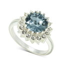 `[^[Nu fB[X O ANZT[ Silver-Tone Pav&eacute; & Blue Crystal Halo Ring, Created for Macy's Silver