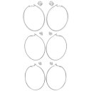 QX fB[X sAXCO ANZT[ Silver-Tone 6-Pc. Set Mixed Crystal Stud & Textured Hoop Earrings Silver