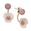 ʥɥ꡼ ǥ ԥ ꡼ Gold-Tone White Flower Front and Back Earrings Rose