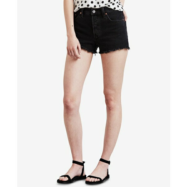 リーバイス レディース カジュアルパンツ ボトムス Women 039 s 501 Button Fly Cotton High-Rise Denim Shorts Lunar Black