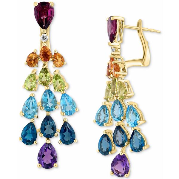 エフィー コレクション レディース ピアス＆イヤリング アクセサリー EFFY&reg; Multi-Gemstone (11 ct. t.w.) & Diamond (1/20 ct. t.w.) Chandelier Drop Earrings in 14k Gold Yellow Gold