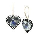 ベッツィジョンソン レディース ピアス＆イヤリング アクセサリー Faux Stone Shaky Heart Dangle Earrings Crystal, Gold