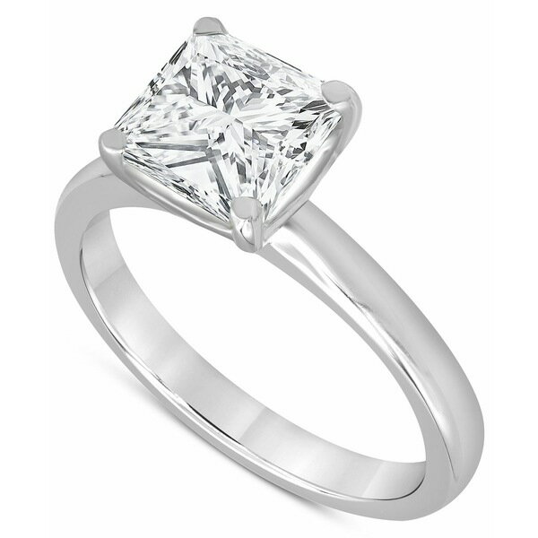 バッジェリーミシュカ レディース リング アクセサリー Certified Lab Grown Diamond Princess-Cut Solitaire Engagement Ring (5 ct. t.w.) in 14k Gold White Gold