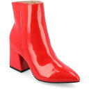 ジャーニーコレクション レディース ブーツ シューズ Women 039 s Sorren Tru Comfort Foam Covered Block Heel Pointed Toe Booties Patent, Red