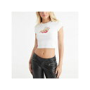 ジューシークチュール　ベビー服 ジューシークチュール レディース カットソー トップス Women's Cherry Flames Baby Tee Bleached white