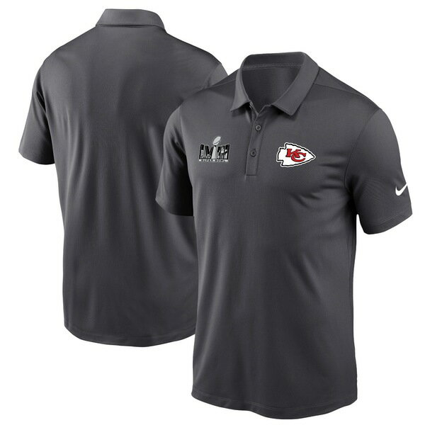 ナイキ メンズ ポロシャツ トップス Kansas City Chiefs Nike Super Bowl LVIII Performance Patch Polo Anthracite