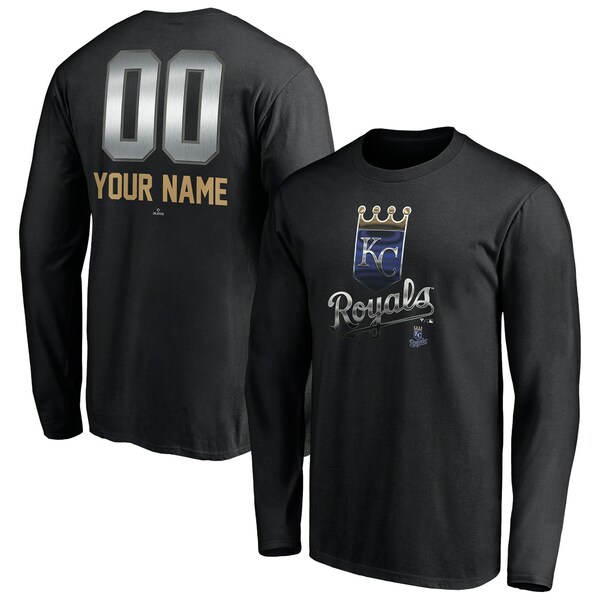 ファナティクス メンズ Tシャツ トップス Kansas City Royals Fanatics Branded Personalized Midnight Mascot Long Sleeve TShirt Black
