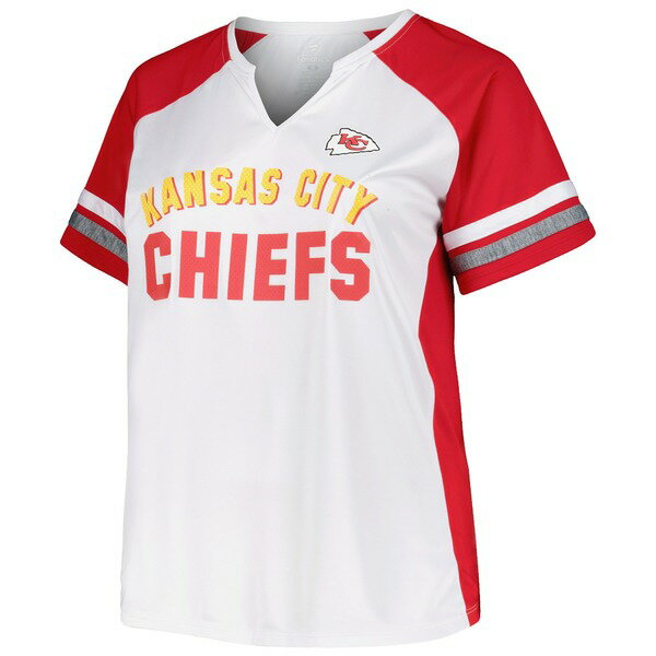 ファナティクス レディース Tシャツ トップス Kansas City Chiefs Fanatics Branded Women 039 s Plus Size Color Block TShirt White/Red