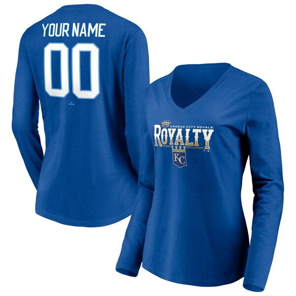 ファナティクス レディース Tシャツ トップス Kansas City Royals Fanatics Branded Women's Personalized Hometown Legend Long Sleeve VNeck TShirt Royal