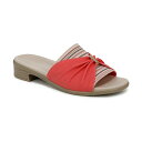 ビジーズ レディース サンダル シューズ Women's Paradise Washable Block Heel Slide Sandals Coral Beach Jersey Fabric