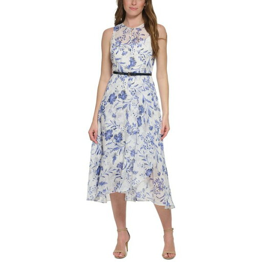 トミー ヒルフィガー レディース ワンピース トップス Women's Floral-Print Belted Midi Dress Ivory Multi トミー ヒルフィガー レディース ワンピース トップス Women's Floral-Print Belted Midi Dress Ivory Multi
