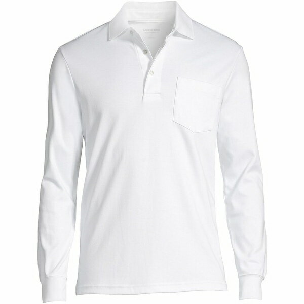 YGh Y |Vc gbvX Big & Tall Long Sleeve Super Soft Supima Polo Shirt with Pocket White