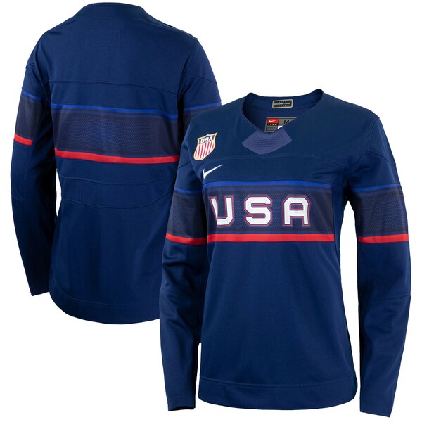 iCL fB[X jtH[ gbvX Team USA Hockey Nike Women's 2022 Winter Olympics Collection Jersey Blue