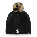 フォーティーセブン レディース 帽子 アクセサリー Seattle Kraken '47 Women's Serengeti Knit Beanie with Pom Black