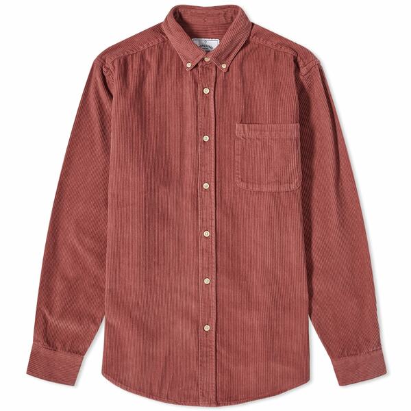 ポルチギーフランネル メンズ シャツ トップス Portuguese Flannel Lobo Button Down Corduroy Shirt Burgundy