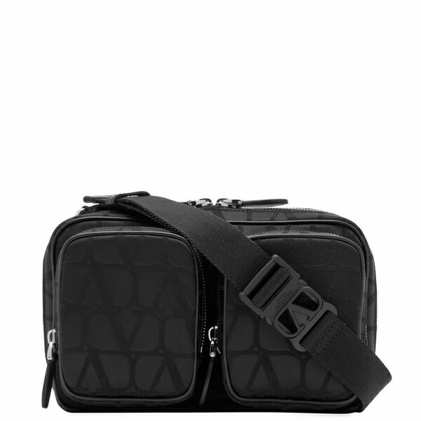 ヴァレンティノ メンズ ショルダーバッグ バッグ Valentino Nylon Camera Bag Black