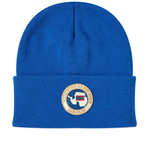 ナパピリ メンズ 帽子 アクセサリー Napapijri Mountain Logo Beanie Blue