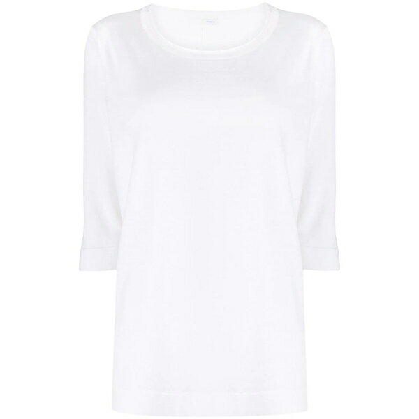 マロ レディース Tシャツ トップス バックプリーツ Tシャツ White