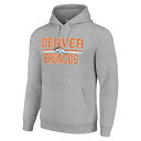 スターター メンズ パーカー スウェットシャツ アウター Denver Broncos Starter Unisex Mesh Team Graphic TriBlend Pullover Hoodie Heather Gray
