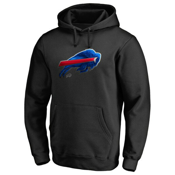 ファナティクス メンズ パーカー・スウェットシャツ アウター Buffalo Bills NFL Pro Line by Fanatics Branded Personalized Midnight Mascot Pullover Hoodie Black 2