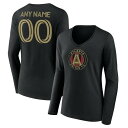 t@ieBNX fB[X TVc gbvX Atlanta United FC Fanatics Branded Women's Custom Long Sleeve VNeck TShirt Black