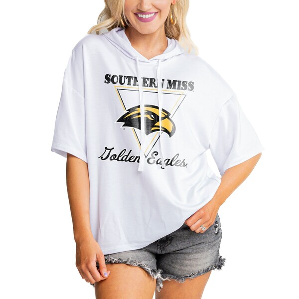 ゲームデイ レディース Tシャツ トップス Southern Miss Golden Eagles Gameday Couture Women's Play On French Terry TriBlend Hoodie TShirt White