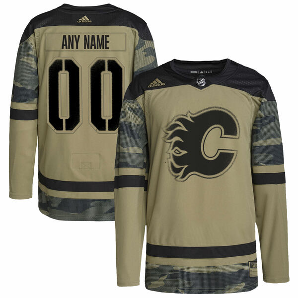 ǥ  ˥ե ȥåץ Calgary Flames adidas Logo Military Appreciation Team Authentic Custom Practice Jersey Camo