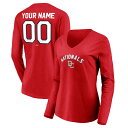 t@ieBNX fB[X TVc gbvX Washington Nationals Fanatics Branded Women's Cooperstown Collection Personalized Winning Streak Long Sleeve VNeck TShirt Red