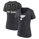 t@ieBNX fB[X TVc gbvX St. Louis Blues Fanatics Branded Women's Monochrome Personalized Name & Number VNeck TShirt Charcoal