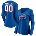 t@ieBNX fB[X TVc gbvX Buffalo Bills Fanatics Branded Women's Team Authentic Personalized Name & Number Long Sleeve VNeck TShirt Royal