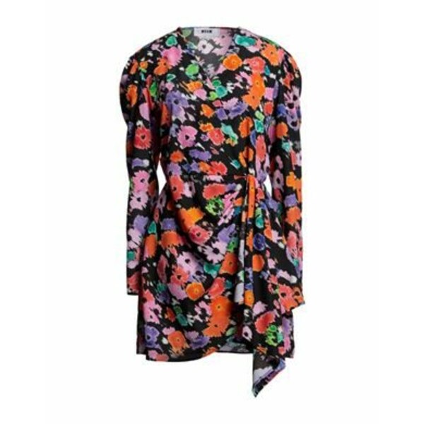 【送料無料】 エムエスジイエム レディース ワンピース トップス Mini dresses Black