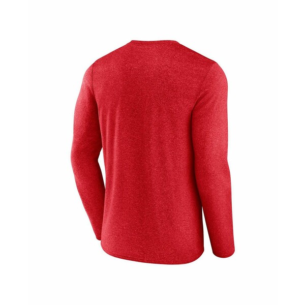 ファナティクス メンズ シャツ トップス Men's Heather Red Detroit Red Wings Transition Long Sleeve T-Shirt Heather Red