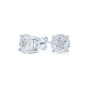 ブリング レディース ピアス&イヤリング アクセサリー 3CT Round Solitaire Cut Cubic Zirconia Invisible Cut Stud Earrings Sterling Silver Clear apr(4)